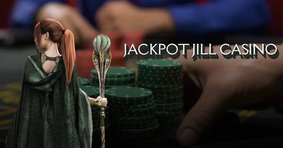 jackpot jill casino character at the gaming table